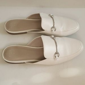 A New Day Size 9.5 White Horsebit Flat Mules